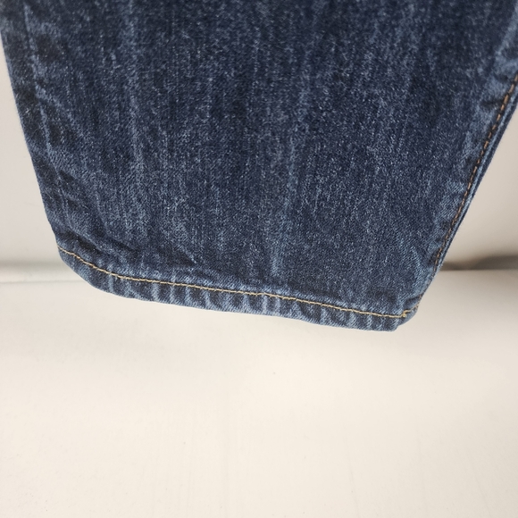 Abercrombie & Fitch Jeans Men 28x30 Slim Straight Button Fly Distress Dark Denim - Picture 9 of 13